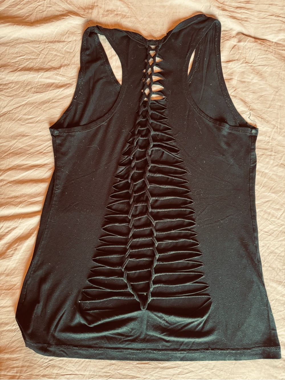 Black Racerback Tank Top with Geometric Gold Mandala - Picture 2 of 3